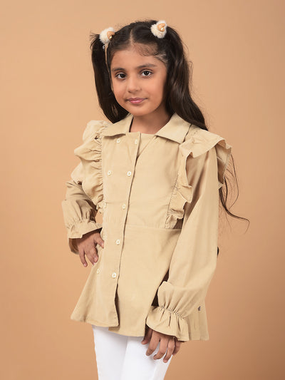 Beige Top-Girls Tops-Crimsoune Club