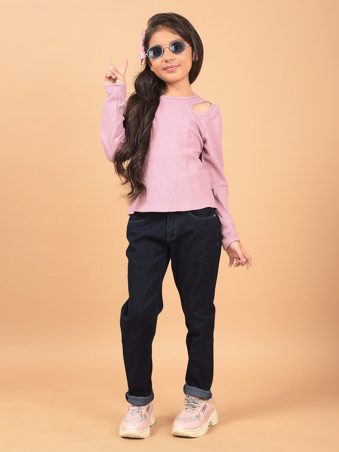 Purple Cut-Out Top-Girls Tops-Crimsoune Club