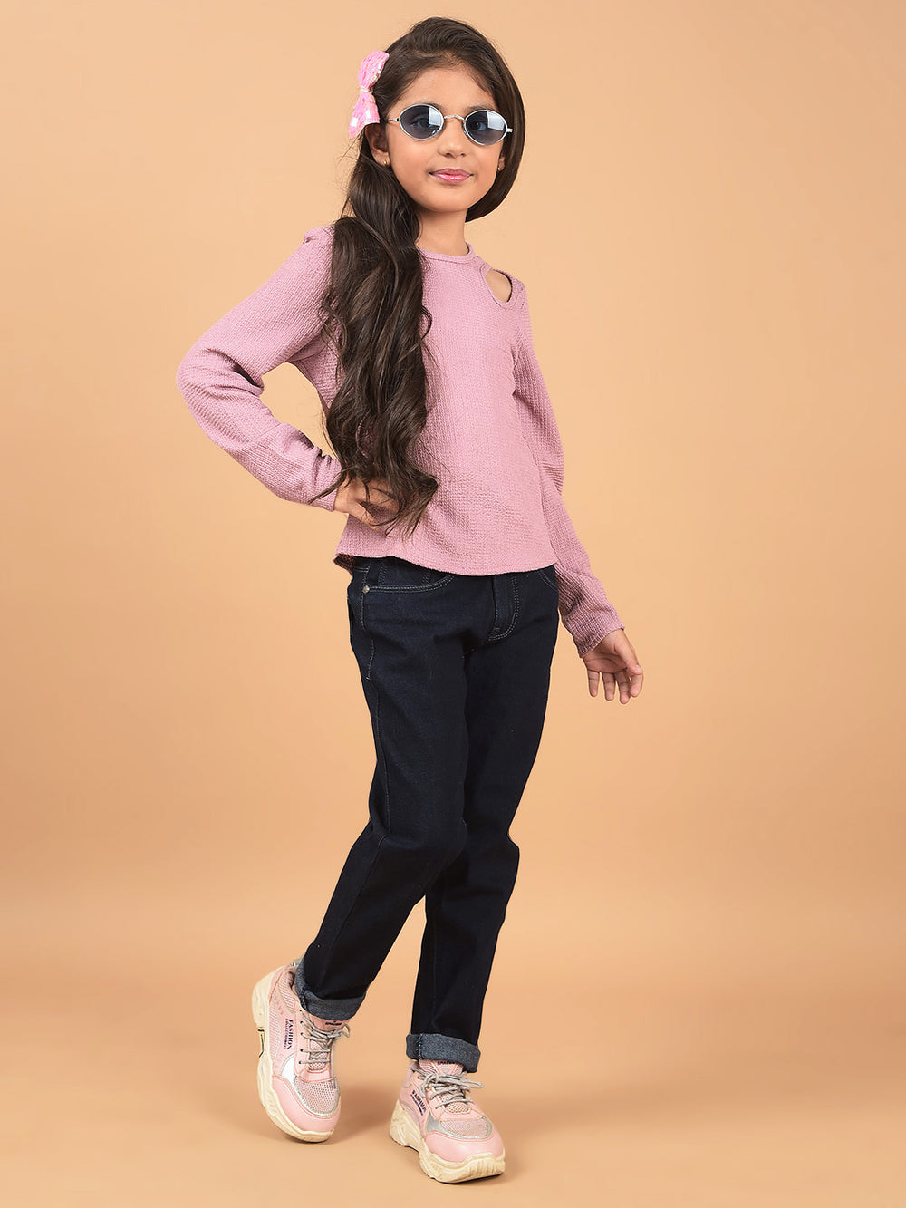 Purple Cut-Out Top-Girls Tops-Crimsoune Club