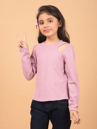 Purple Cut-Out Top-Girls Tops-Crimsoune Club