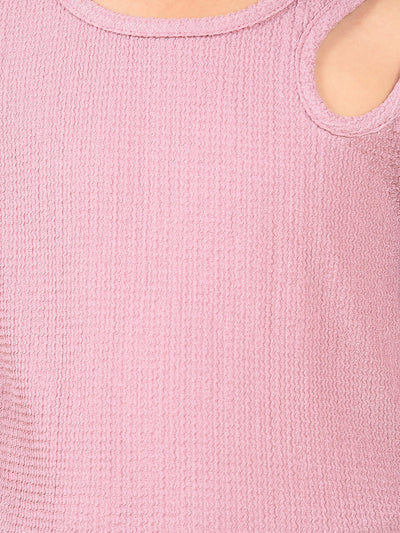 Purple Cut-Out Top-Girls Tops-Crimsoune Club