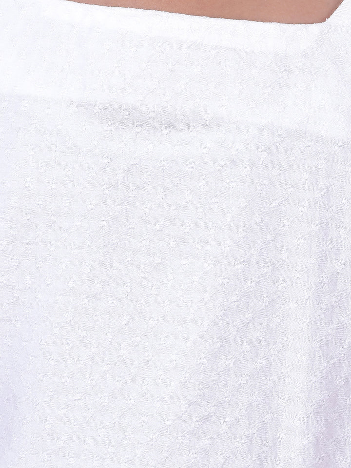 White Square Neck Top-Girls Tops-Crimsoune Club