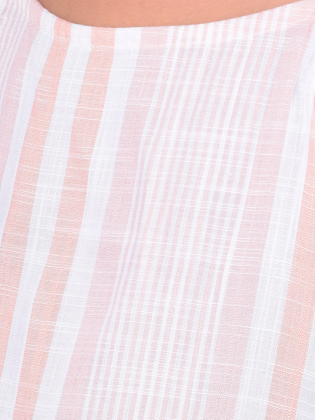 Peach Horizontal Striped Dress-Girls Dresses-Crimsoune Club