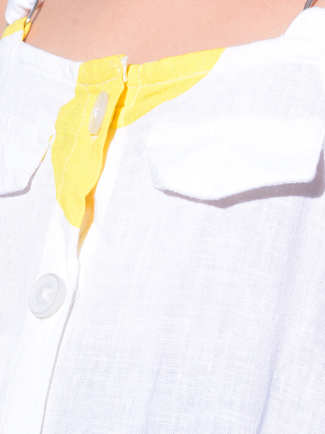 Yellow With Belt A-Line Printed Dress-Girls Dresses-Crimsoune Club
