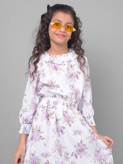 Multicolour Printed Floral Dress-Girls Dresses-Crimsoune Club