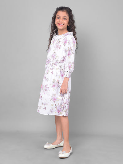 Multicolour Printed Floral Dress-Girls Dresses-Crimsoune Club