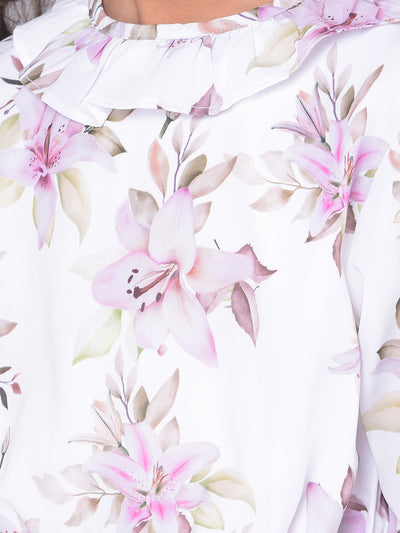 Multicolour Printed Floral Dress-Girls Dresses-Crimsoune Club