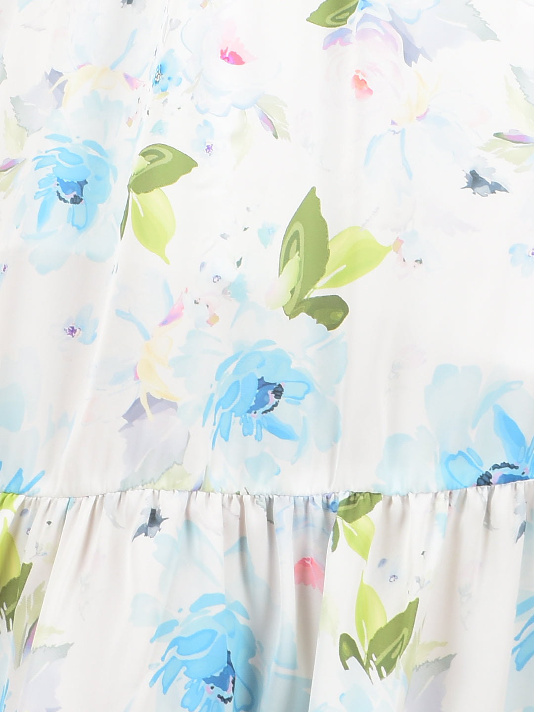Multi-Color Floral Print Mandarin Collar A-Line Dress-Girls Dresses-Crimsoune Club