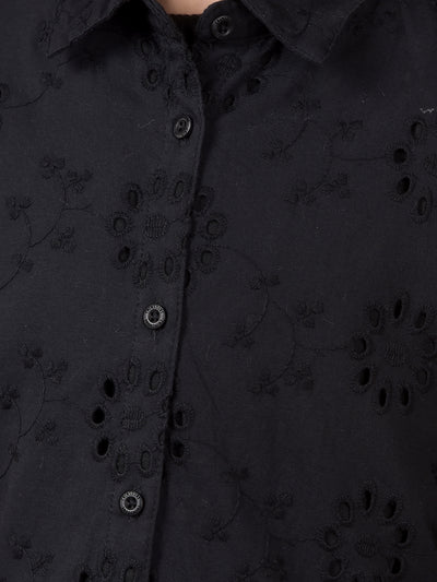 Black Floral Print 100% Cotton Co-Ord Sets-Girls Co-Ord Sets-Crimsoune Club