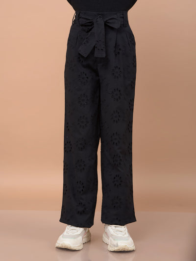 Black Floral Print 100% Cotton Co-Ord Sets-Girls Co-Ord Sets-Crimsoune Club