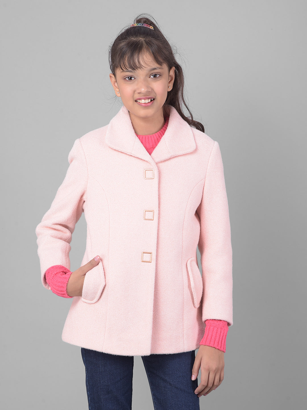Pink Overcoat-Girls Coats-Crimsoune Club