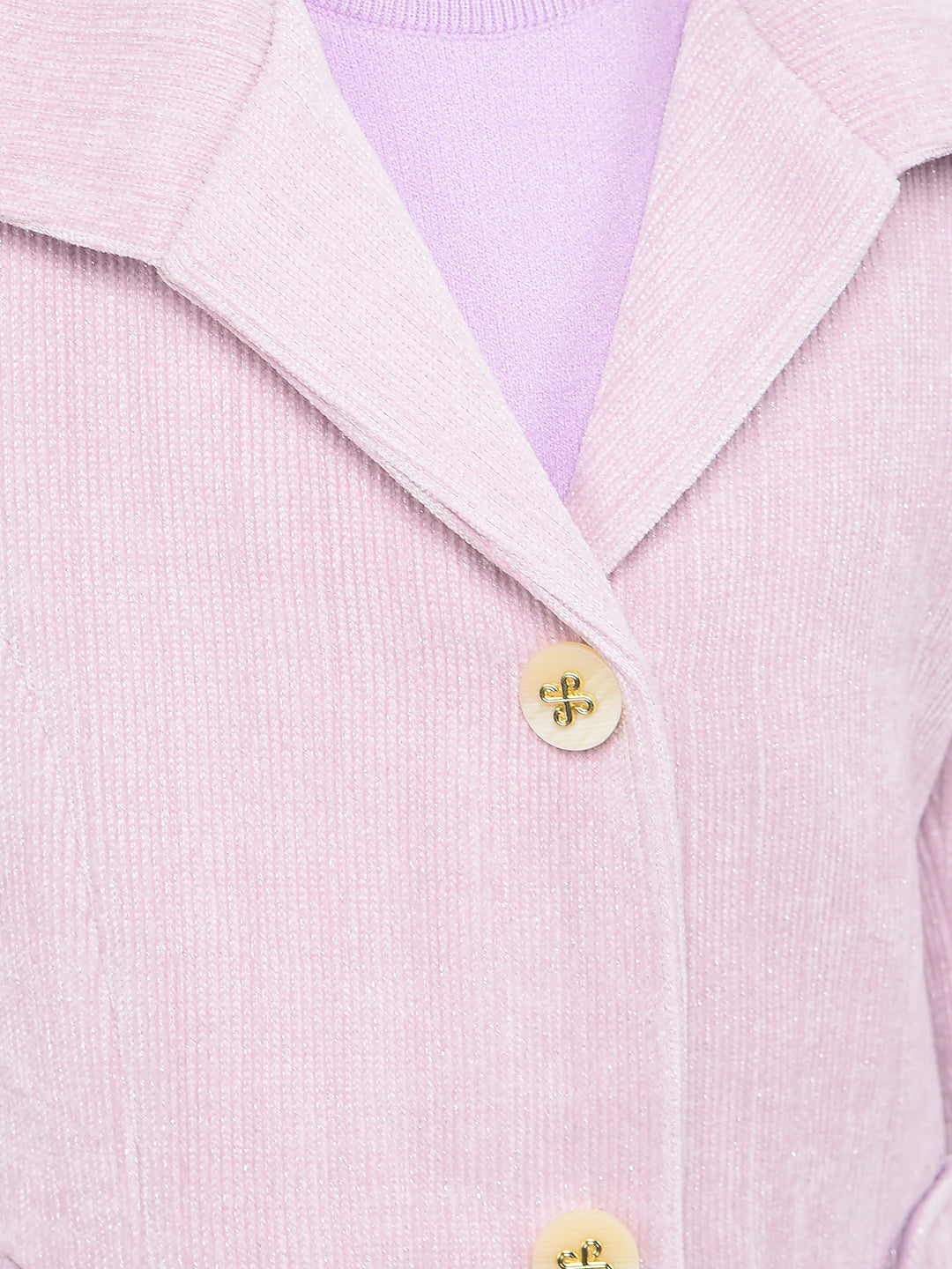 Purple Printed Corduroy Coat-Girls Coats-Crimsoune Club
