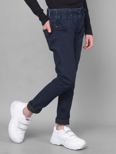 Navy Blue Jeans-Girls Jeans-Crimsoune Club