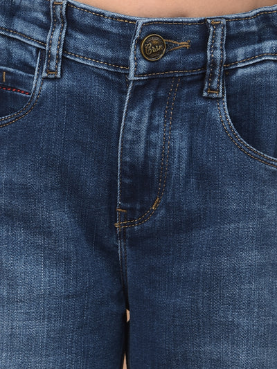 Blue Bootcut Jeans-Girls Jeans-Crimsoune Club