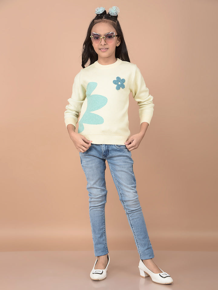 Blue High-Waist Jeans-Girls Jeans-Crimsoune Club