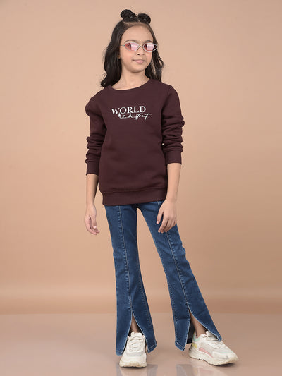 Blue Bootcut Jeans-Girls Jeans-Crimsoune Club