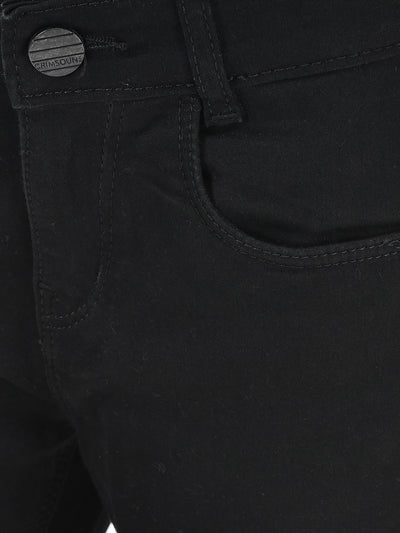 Black Bootcut Stretchable Jeans-Girls Jeans-Crimsoune Club