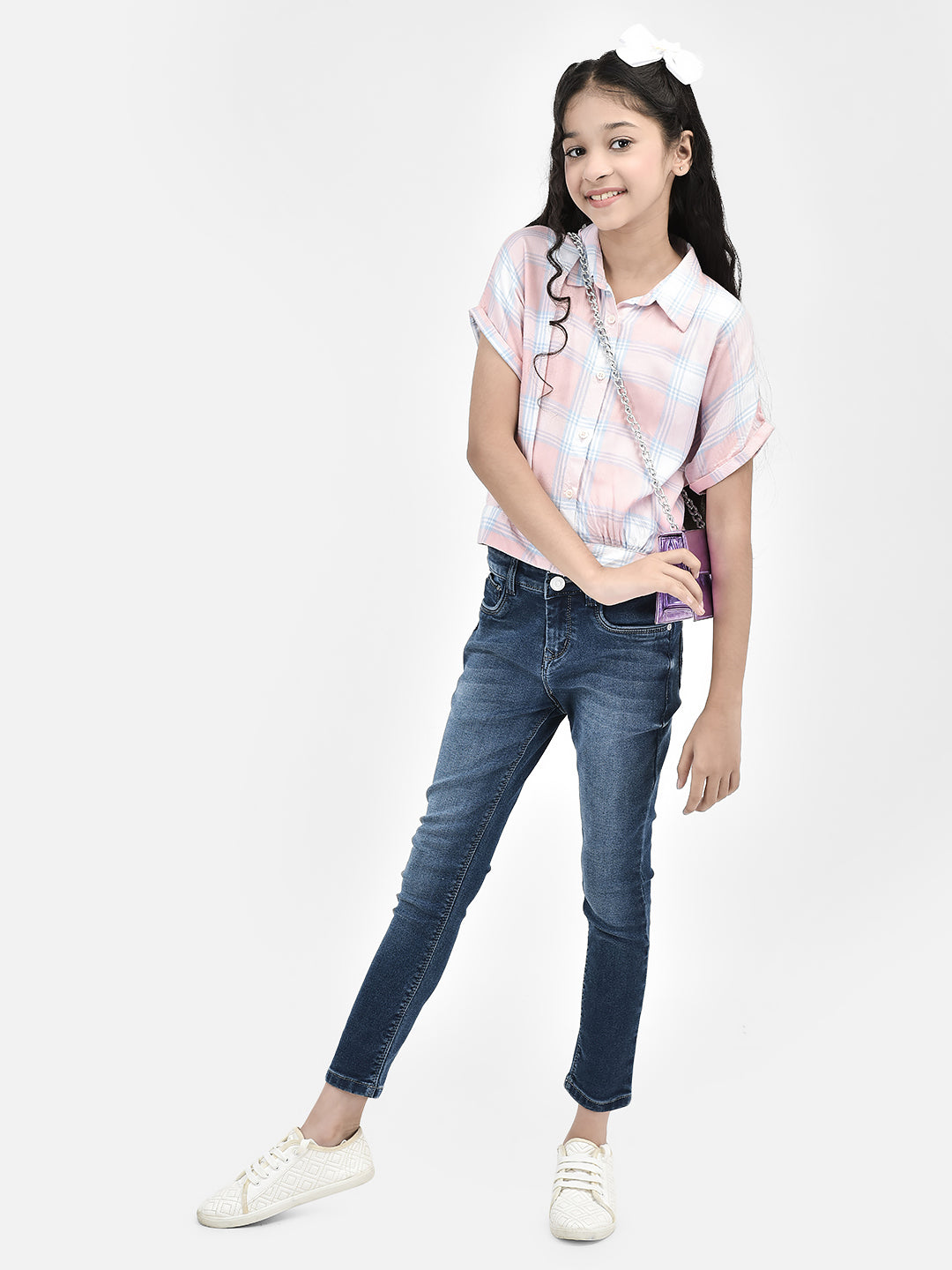 Navy Blue Skinny Jeans-Girls Jeans-Crimsoune Club