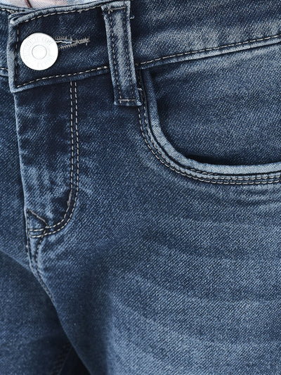 Navy Blue Skinny Jeans-Girls Jeans-Crimsoune Club