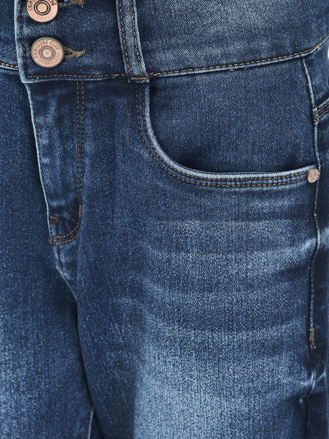 Blue Bootcut Jeans-Girls Jeans-Crimsoune Club