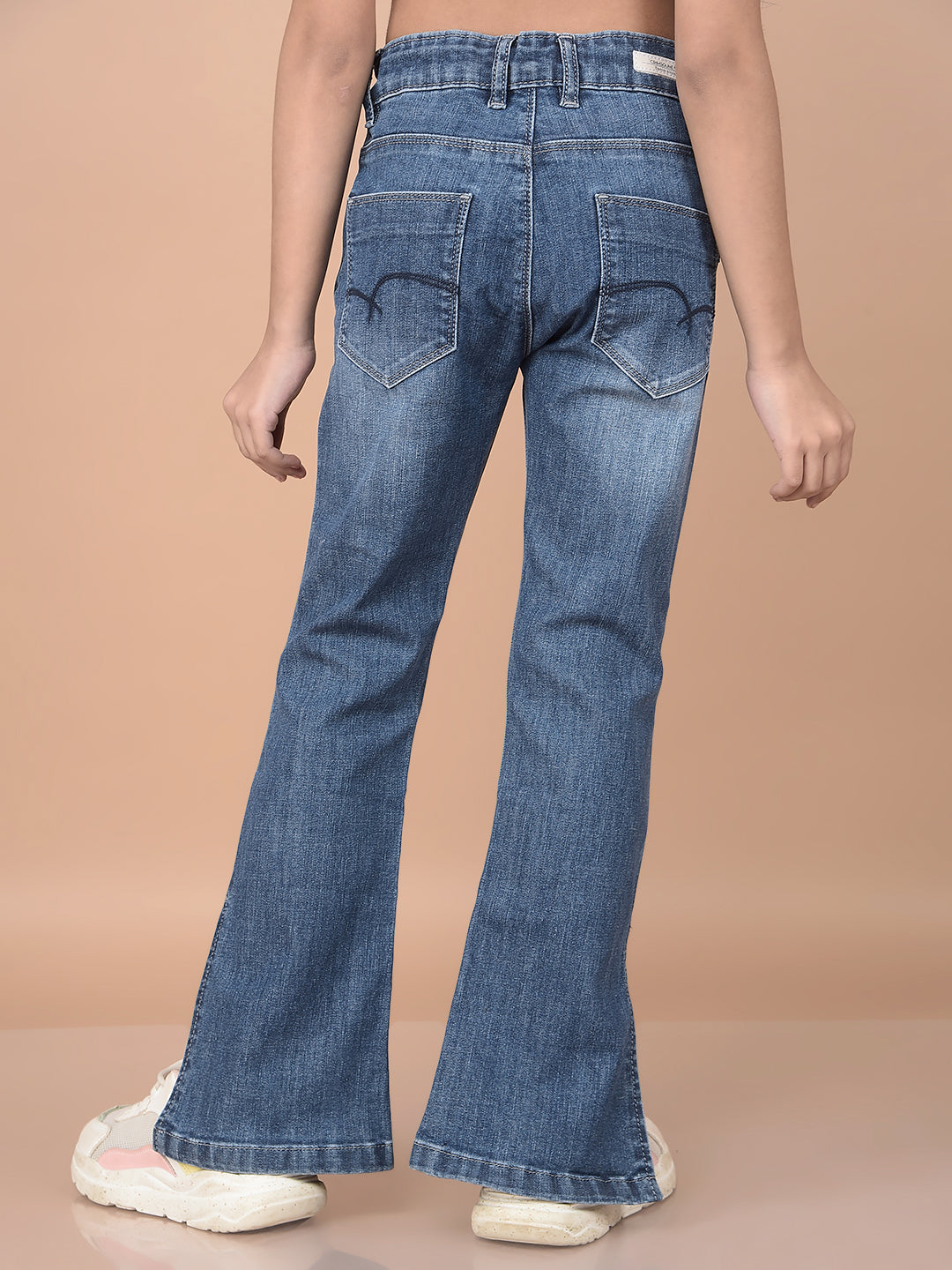 Blue Light-Fade Boot Cut Jeans-Girls Jeans-Crimsoune Club