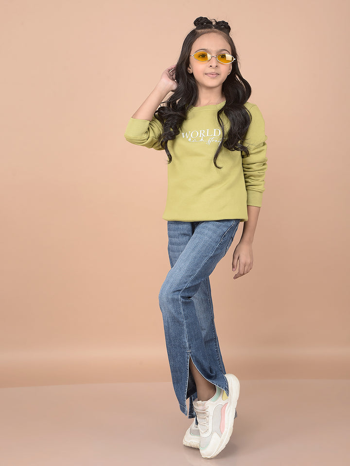 Blue Light-Fade Boot Cut Jeans-Girls Jeans-Crimsoune Club