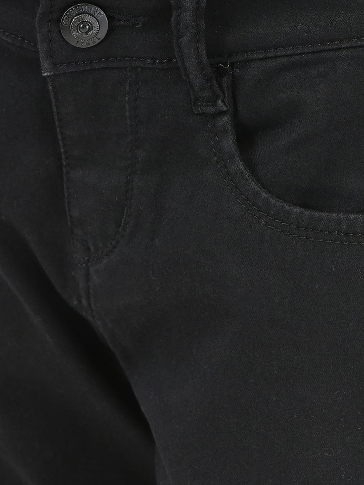Black Stretchable Jeans-Girls Jeans-Crimsoune Club