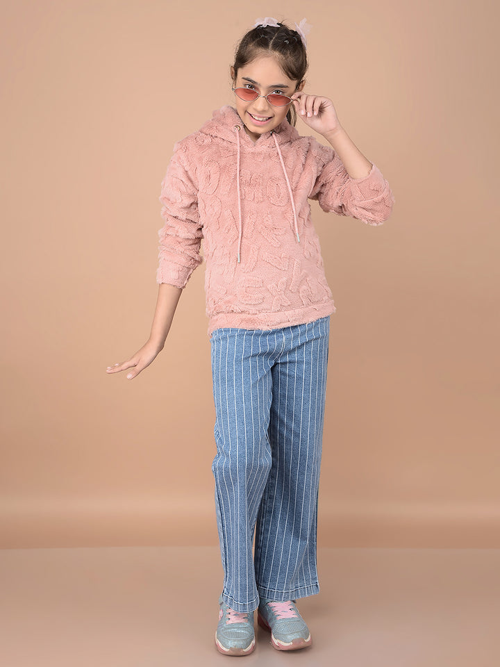 Striped Bootcut Jeans-Girls Jeans-Crimsoune Club
