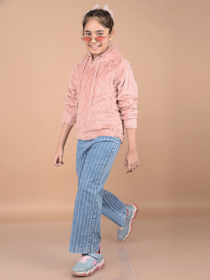 Striped Bootcut Jeans-Girls Jeans-Crimsoune Club