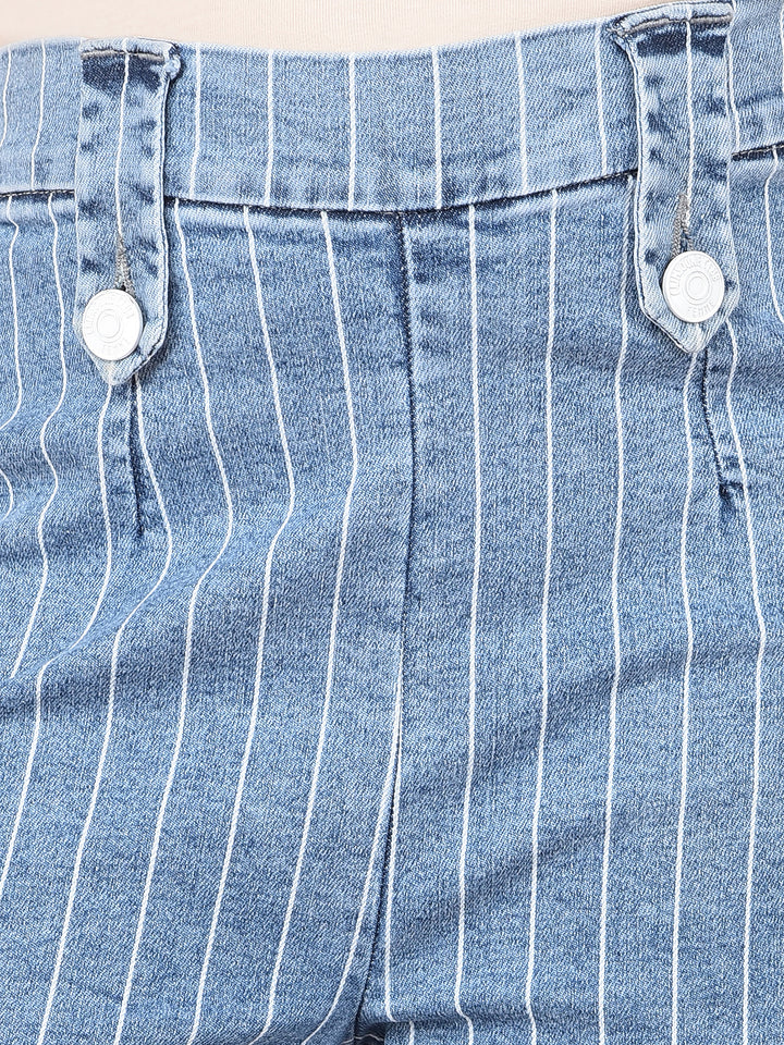 Striped Bootcut Jeans-Girls Jeans-Crimsoune Club