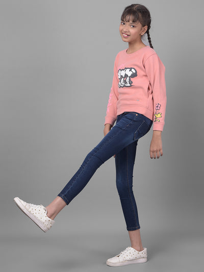 Navy Blue High-Waist Jeans-Girls Jeans-Crimsoune Club