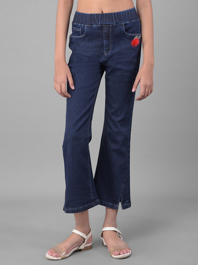 Blue Bootcut Jeans-Girls Jeans-Crimsoune Club