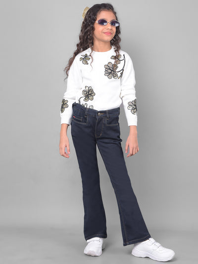 Navy Blue Jeans-Girls Jeans-Crimsoune Club