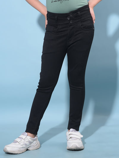 Black Skinny High-Waist Jeans-Girls Jeans-Crimsoune Club