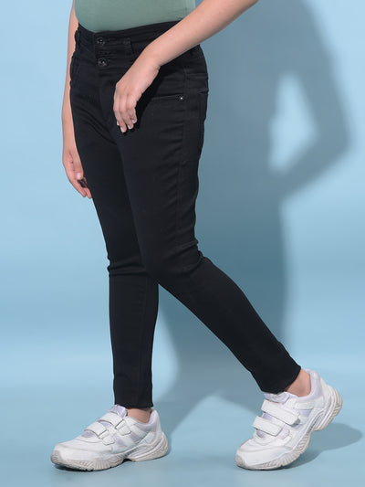 Black Skinny High-Waist Jeans-Girls Jeans-Crimsoune Club