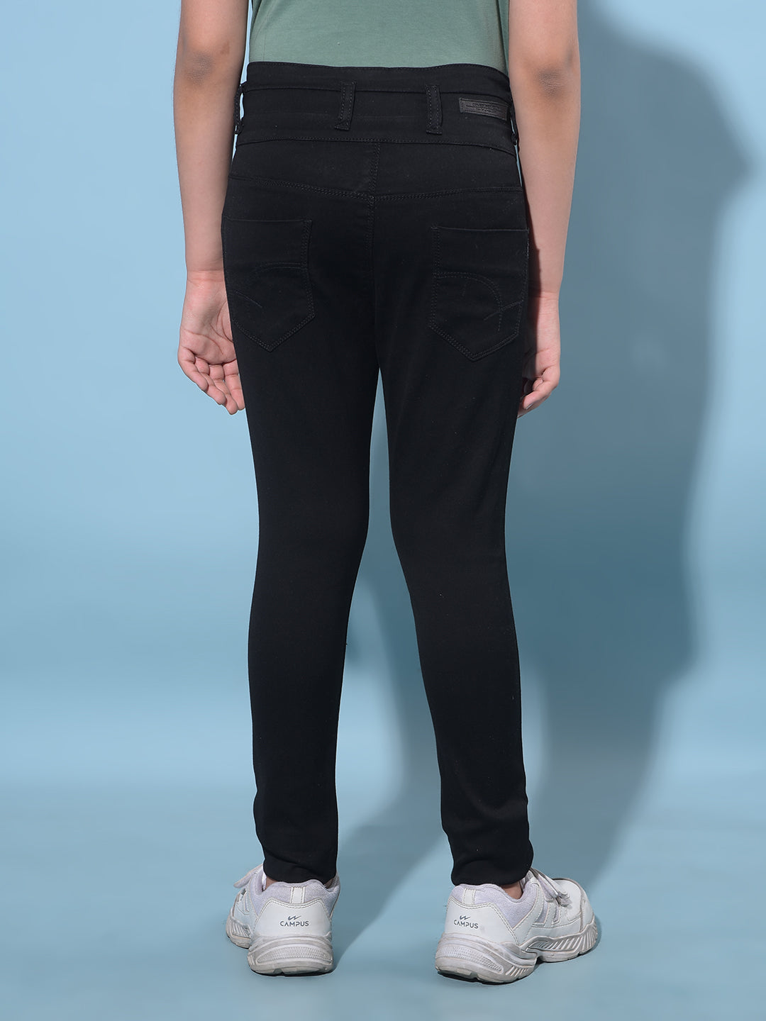 Black Skinny High-Waist Jeans-Girls Jeans-Crimsoune Club