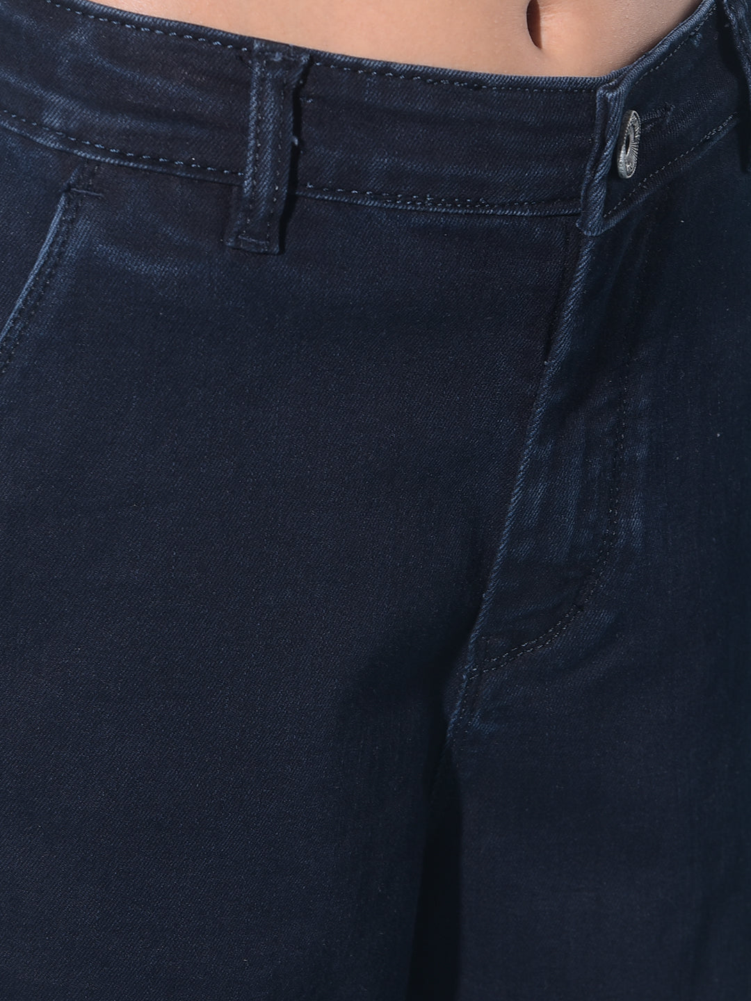 Navy Blue Cargo Jeans-Girls Jeans-Crimsoune Club