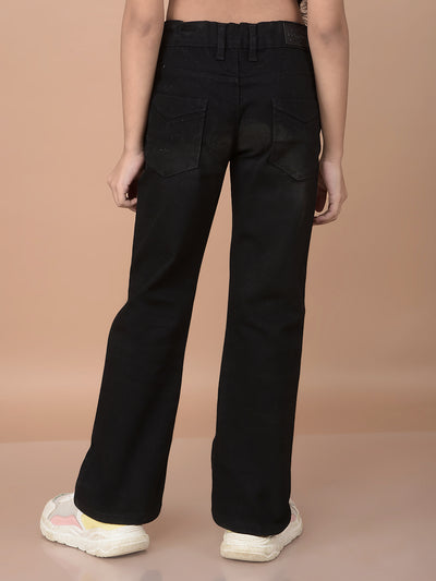 Black Bootcut Jeans-Girls Jeans-Crimsoune Club