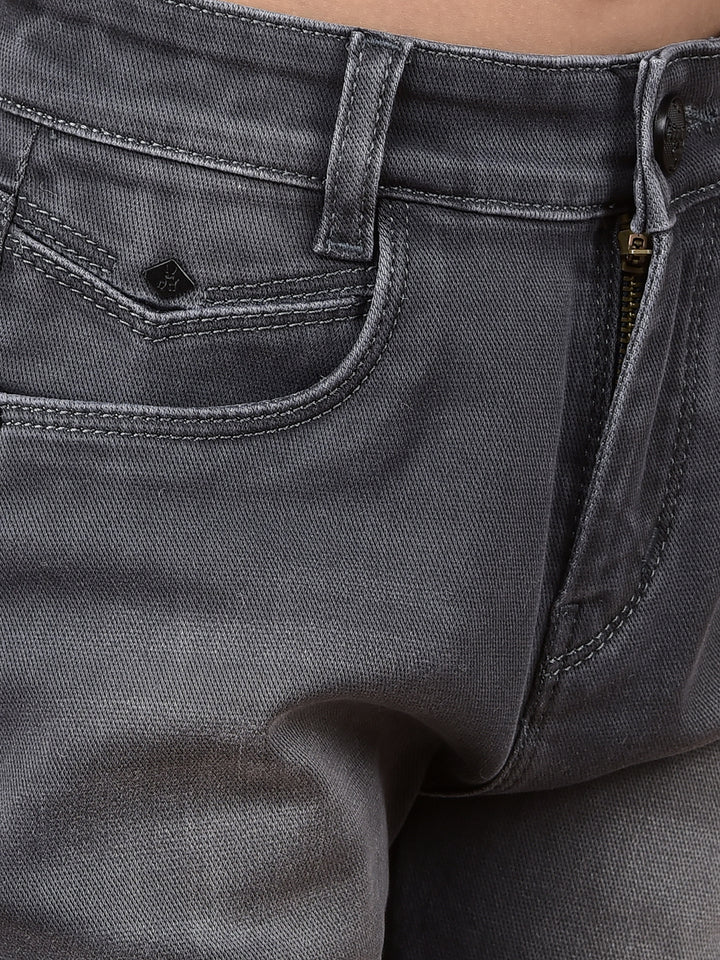 Grey Skinny High-Waist Jeans-Girls Jeans-Crimsoune Club