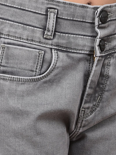 Grey Skinny High-Waist Jeans-Girls Jeans-Crimsoune Club