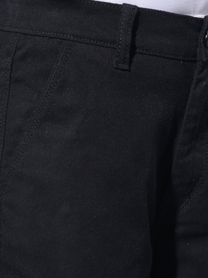 Black Wide Leg Cargo Jeans-Girls Jeans-Crimsoune Club