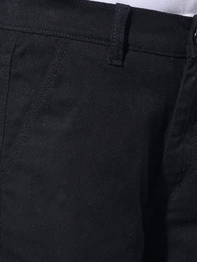 Black Wide Leg Cargo Jeans-Girls Jeans-Crimsoune Club