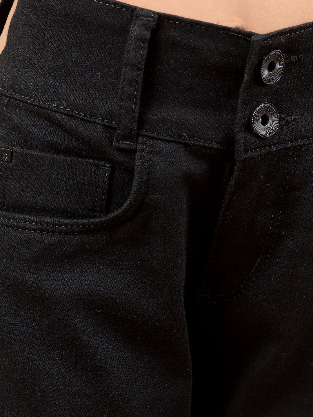 Black Bootcut High-Waist Jeans-Girls Jeans-Crimsoune Club