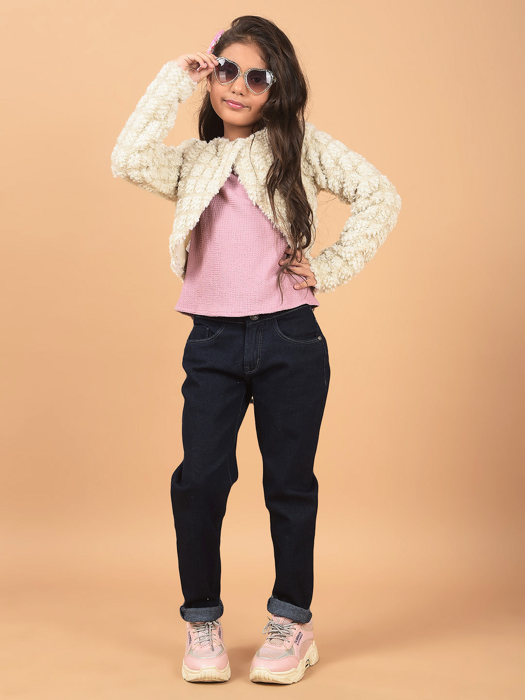 Navy Blue High-Waist Jeans-Girls Jeans-Crimsoune Club