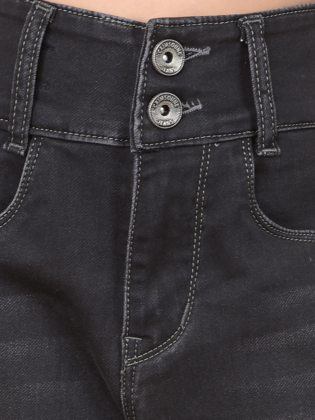 Black Bootcut High-Waist Jeans-Girls Jeans-Crimsoune Club