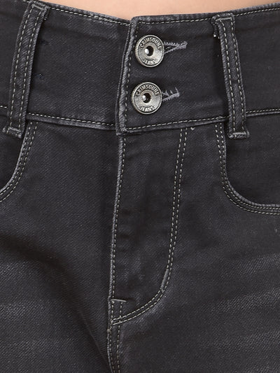 Black Bootcut High-Waist Jeans-Girls Jeans-Crimsoune Club