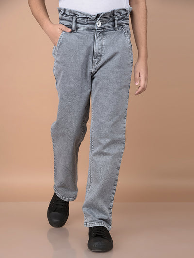 Grey Skinny High-Waist Jeans-Girls Jeans-Crimsoune Club