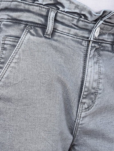 Grey Skinny High-Waist Jeans-Girls Jeans-Crimsoune Club