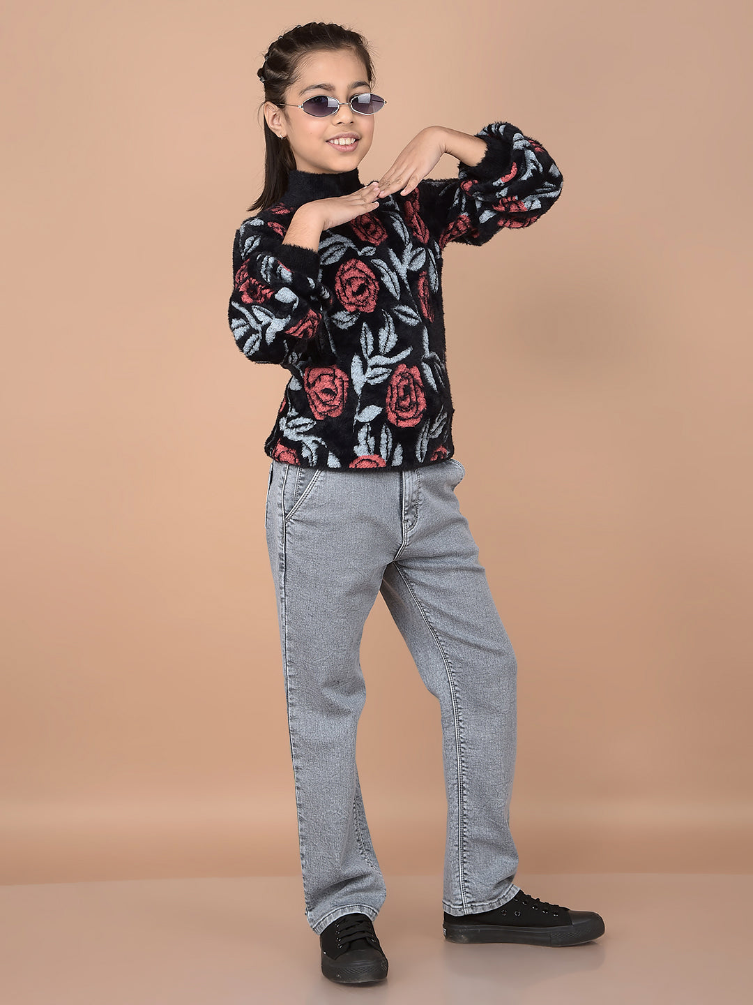Grey Skinny High-Waist Jeans-Girls Jeans-Crimsoune Club