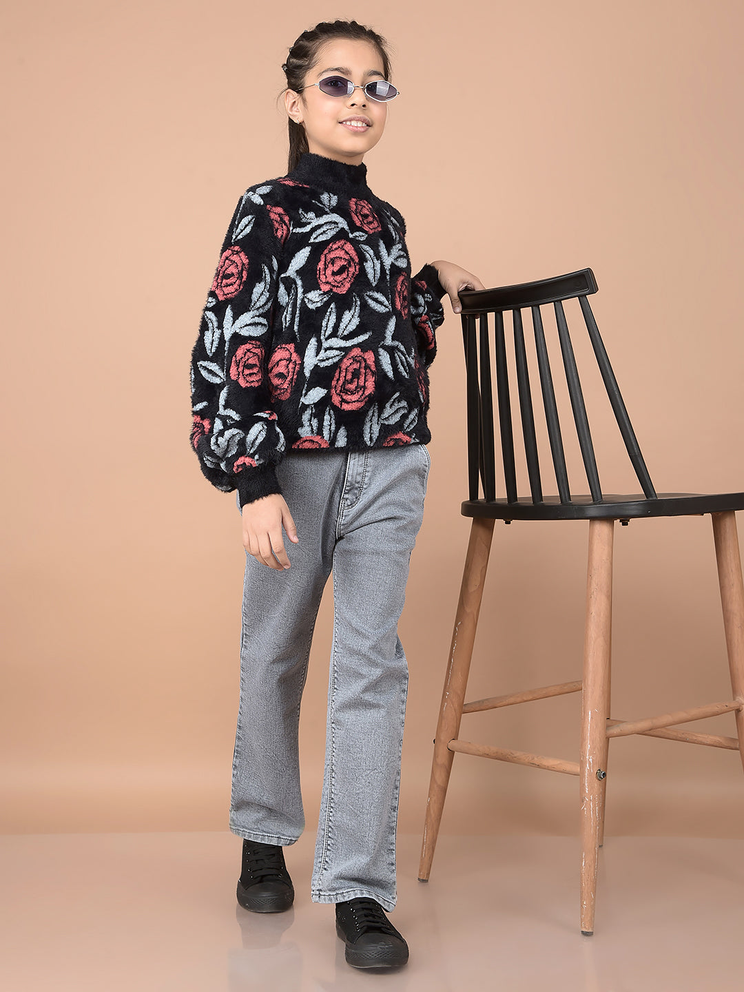 Grey Skinny High-Waist Jeans-Girls Jeans-Crimsoune Club